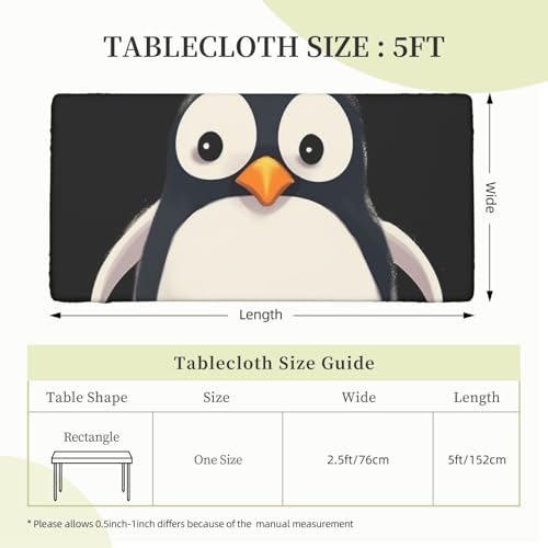 Nappe rectangulaire imperméable motif pingouin mignon 76 x 152 cm