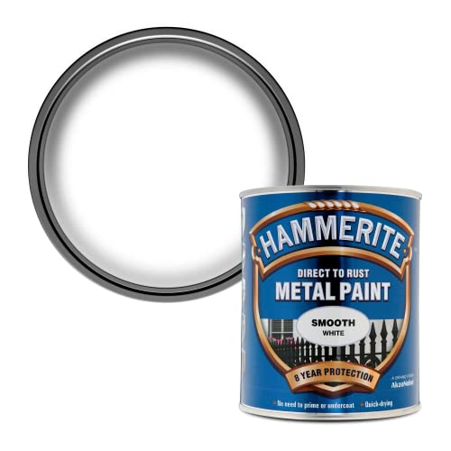 Hammerite Smooth Metal Paint White 750 ml (Pack of 1)