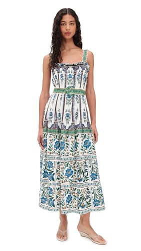 FARM Rio Women's Manoela Off White Sleeveless Belt Maxi Dress, Manoela Off-White, L