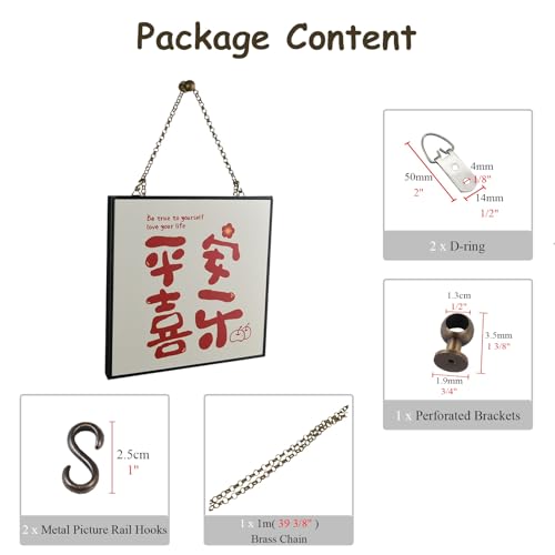 Image of UrbanUp Picture Rail Hanging System Painting Hanging Hardware for Picture Exhibition, Wall Mounted French Style Picture Frame Hanging Kit, Adjustable Hook Artwork Hanger Tool(Antique Bronze)
