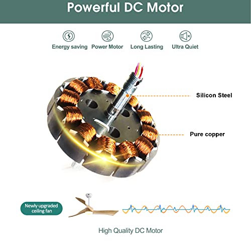 Sofucor Ceiling Fan 52 Inch Wood Ceiling Fan With Lights Remote Control Dimmable Light Reversible Dc Motor Modern Ceiling Fan For Kitchen Bedroom Basement Dining Living Room Light Wood #TOP6