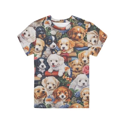 Image of WELLFLYHOM Kids Tshirts Girls Boys Short Sleeve Crewneck Tees Shirts Casual Sport Pullover Tops Size 3-16 Years
