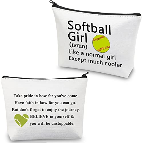 Trousse de maquillage pour filles - Cadeau pour les joueurs de softball - Cadeau pour les amateurs de softball - Cadeau de voyage, Trousse de maquillage Softball, nouveau Cover