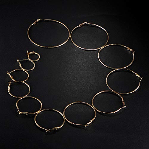 Steampunk Brass Hoop Earrings Set of 12 Pairs - Small to Big