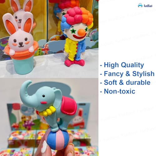 Image of FunBlast Cartoon Erasers for Kids - Retractable Eraser, Novelty Eraser Unicorn Themed Kawaii Erasers for Kid, Students, Fancy Stationery Gift for Boys, Return Gift for Kids (Pack of 3)