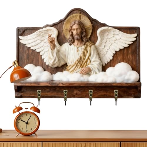 Soporte de pared para llaves Jesús 2D organizador de llaves de casa y cocina 2