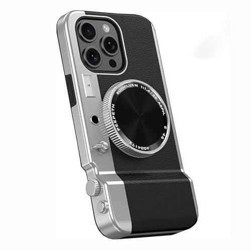HUHUCASE �����~���[���C�z���J�����g�ѓd�b�P�[�X�AiPhone 16 15 14 13 12 Pro Max�p�A���@�\Bluetooth�d�b�J�o�[(�u���b�N�A iPhone 12)