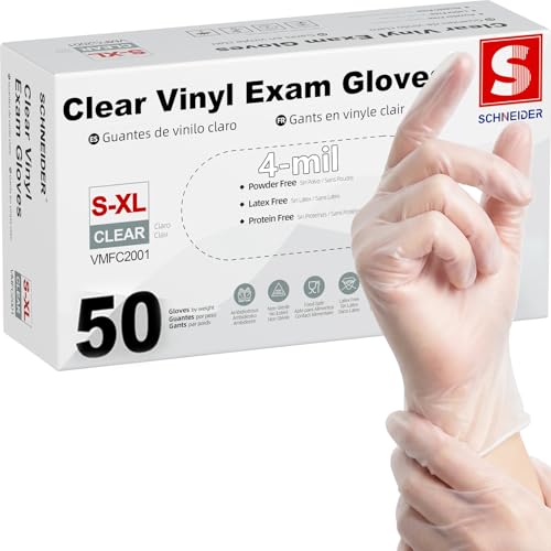 Guantes sin látex Schneider desechables y transparentes para evitar alergias