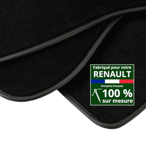 DBS - Tapis de Sol Voiture - sur Mesure - Adapté à Votre Renault KANGOO 2 (01/2008-05/2021) - Moquette épaisse Effet Velours - Antidérapant : Clips de...