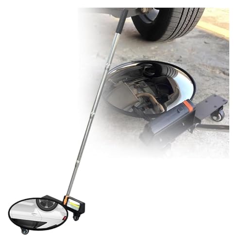 DARZYS Under Vehicle Inspection Mirror, Under Car Mirror with Rollers, 12-Inch Foldable Diameter Mirror with LED Light