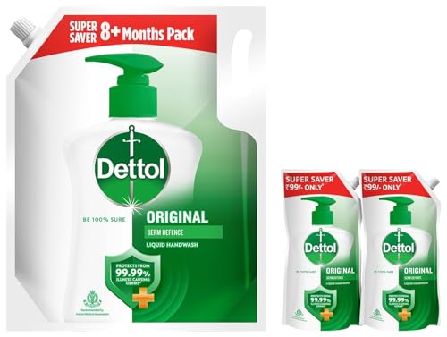 Image of Dettol Liquid Handwash Refill - 675ml (Pack of 2) | Germ Defence Formula | 10x Better Germ Protection & Dettol Liquid Handwash Refill - 1500ml | Germ Defence Formula | 10x Better Germ Protection