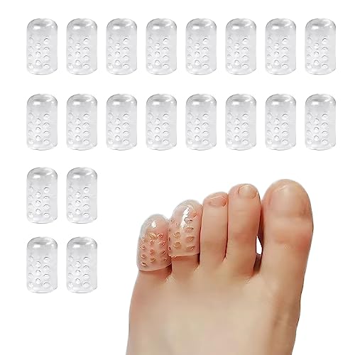 TAFACE 20 piezas de cubiertas de dedos, protectores de dedos de los pies, almohadillas transparentes para los dedos de los pies, cubiertas acolchadas para los dedos de los pies,