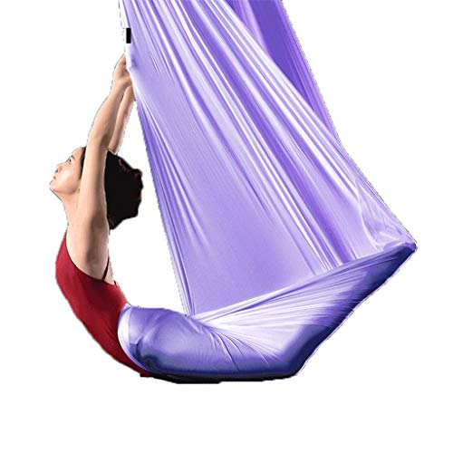 Yoga-Hängematte Home Aerial Yoga-Hängematte Yoga Studio Professionelle Aerial Yoga-Hängematte Anti-Schwerkraft-Yoga-Harness-Startseite Yoga-Zubehör Last 500 KG (Color : Purple, Size : 4M*2.8M)