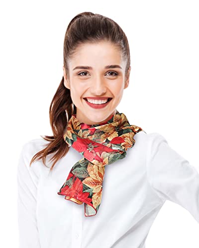 CBC Crown Christmas Scarf - Christmas Theme Candycane, Poinsettia Scarf Accessories, 13" x 60" Inches, Made In Korea4