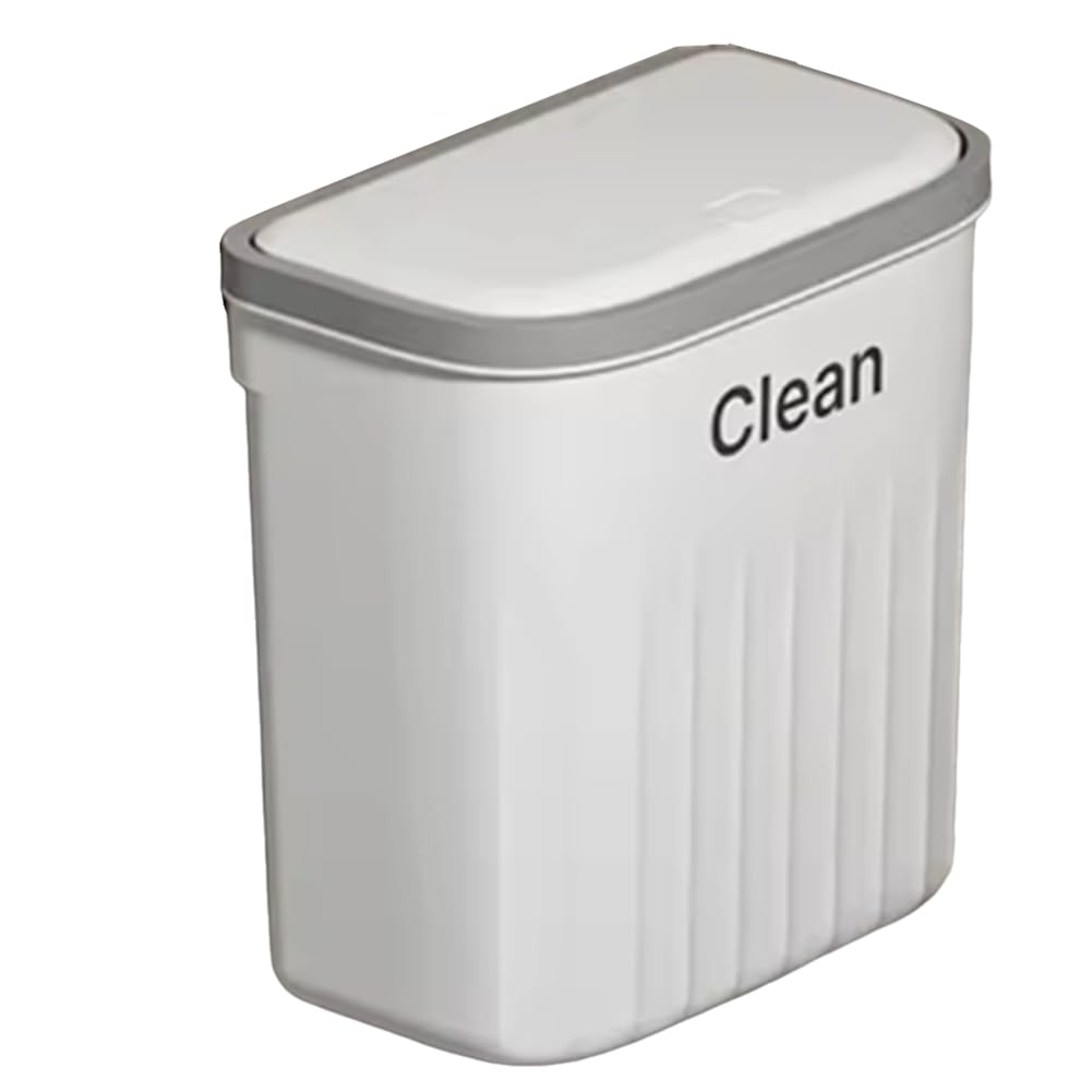 CTRLZS 16L Bathroom Trash Can with Lid, Wall Mount Kitchen Garbage Bin for Recycling and Waste Storage