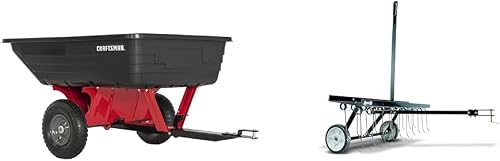 Craftsman 10 cu ft Poly Dump Cart and Agri-Fab 48-Inch Lawn Dethatcher Bundle