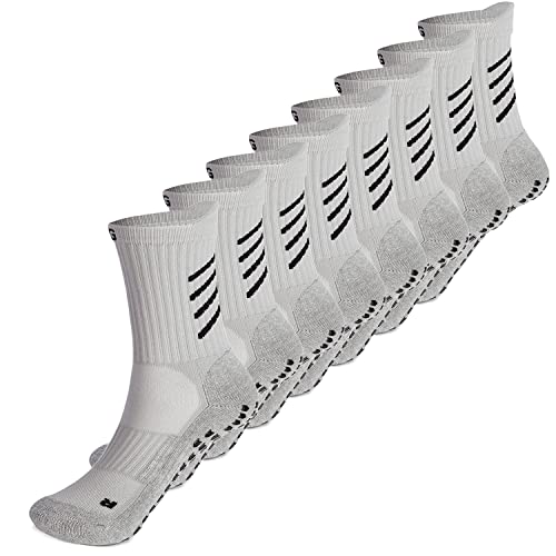 Chaussette de sport antidérapante pour enfants jeunesse garçon fille enfant en bas âge bébé Chaussette de chausson antidérapante chaussette d'entraînement pour football basket-ball tennis Gris L 4P Cover