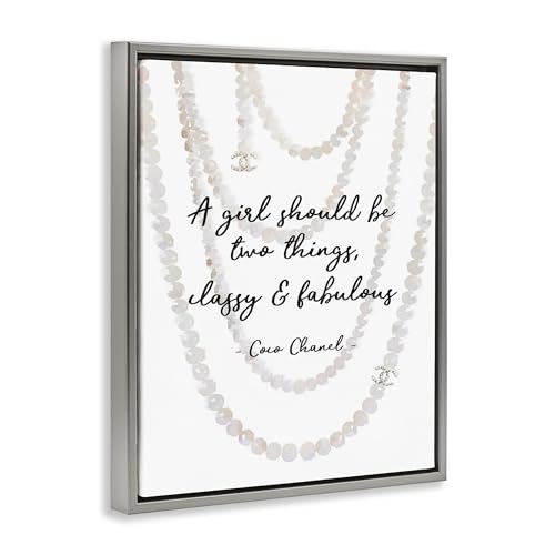 Image of 'Classy & Fabulous Fashion Quote'| Floating Frame Canvas Art | Stupell Industries | Gray, 17 x 21 Inches, Easy to Hang and Sturdy, Made in USA, by Amanda Greenwood