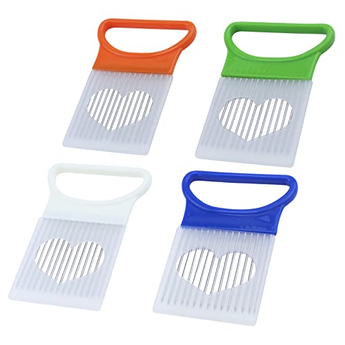 4Pcs Onion Holder Slicer, Antrader Stainless Steel Prongs Cutter Chopper, Vegetable and Meat Cutter Holder Comb