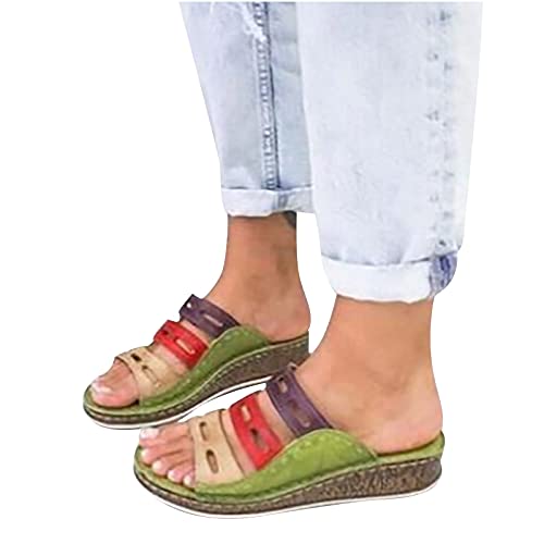 Pbnbp Summer Beach Flat Sandals For Women Casual Chunky Slides Triple Hollow Strap Outdoor Dressy Slide Sandals Fashion Arch Support Comfy Beach Shoes thumb #1