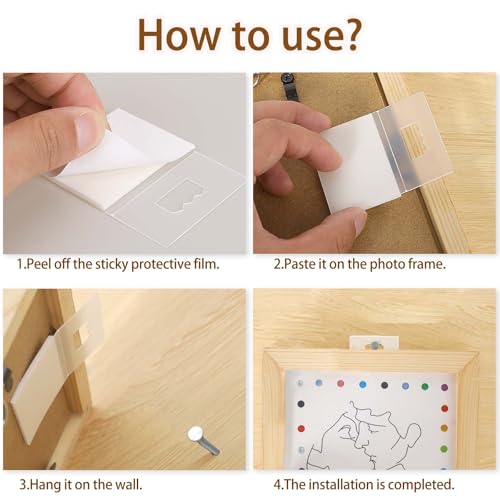 Image of 10 Pack Picture Hangers Adhesive Plastic Sawtooth Adhesive Picture Hanger No Nail Picture Hangers Adhesive Foamboard Hanger