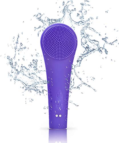 Facial Cleansing Brush Silicone Waterproof - Professional Sonic Skin Scrubber Devices Rechargealbe, Unique Perfect Gift for your Face Purple