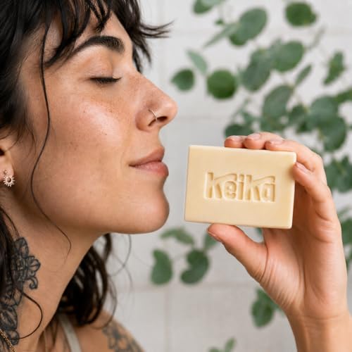 Image of Keika Eucalyptus Soap Bar for Face & Body, Natural Refreshing Spa Bath & Shower Cleanser, 5 oz.