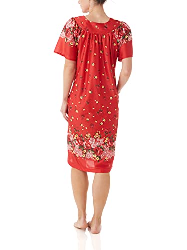 Image of AmeriMark Casual Women's Patio Muumuu House Dress Loose Comfortable Short Sleeve Sun Dress Lounger Gown Sleepwear for Ladies