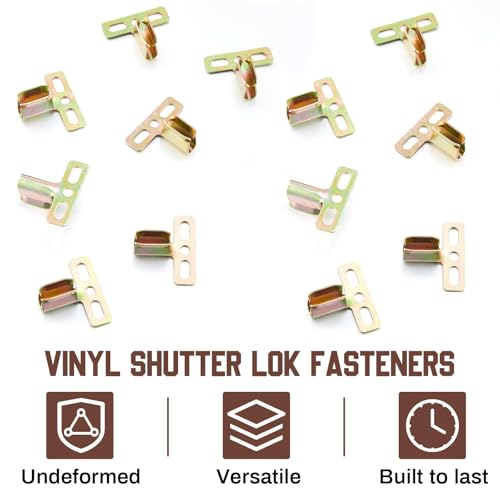 Image of Hicarer 24 Pcs Steel Shutter Clips for Vinyl Shutters, Hidden Installation Window Fasteners, Exterior Shutter Hardware Accessories