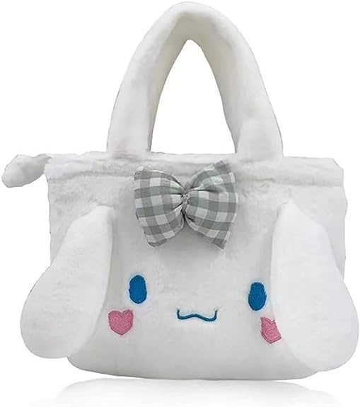 GGEROUMy Melody Plush Handbag， Soft Fluffy Lolita Lovely Shoulder Bag，Cinnamon Anime Plush Stuffed Sling Bag Animals Melody Crossbody Bags，Perfect for Girls Kids School Party