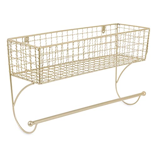 DII Rustic Bathroom Décor, Metal Storage, Large Towel Bar, Gold