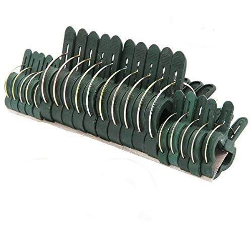 Unigift 120Pcs Re-Useable Large and Small Plant Support Clips Garden Plant Support Spring Clips Plastic Tree Shrub Tie Cane