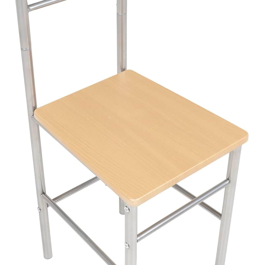 Krzesła dla mężczyzn, 2 szt., metalowe z siedziskiem z materiału drewnopochodnego, jasnobrązowe, srebrne, 52 x 40 x 120 cm, wieszak na ubrania, półka na buty, stojak na garnitur, do sypialni