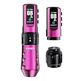 Mast Tattoo Flip4 Pro Machine de Tatouage Sans Fil,7 Courses Réglables de 2,5 à 4,5 mm, 2 Batteries de 2000 mAh pour Débutants et Professionnels,Rose