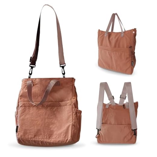 Bolsa tiracolo feminina de viagem com compartimento para laptop e academia, bolsas de ombro, caminhadas, trabalho, Rosa empoeirada, carry on, Bolsa de viagem 3 em 1: mochila, bolsa transversal e