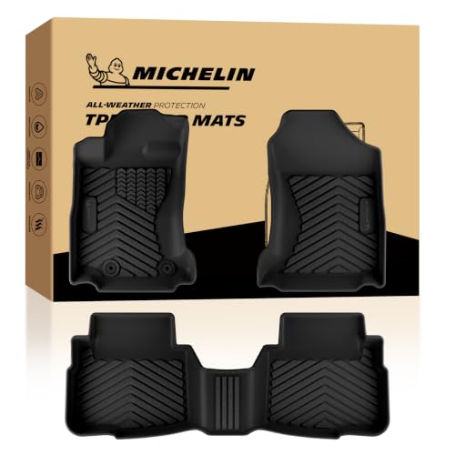 Image of Michelin Vehicle Mats for 2020-2025 Subaru Outback & Legacy (3 Piece) | Not Fit 2026, All-Weather TPE Custom Fit Liner, Premier