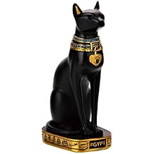 NileCart Egyptian Bastet Collectible Figurine The Black Cat Goddess Statue - Handmade in Egypt Large 7.5 inches Tall