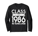 Vintage Class of 1986 Reunion Classmates Party High School Long Sleeve T-Shirt