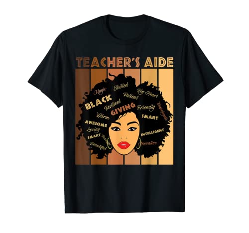Black Smart Teacher's Aide Afro Diva Mujeres afroamericanas Camiseta