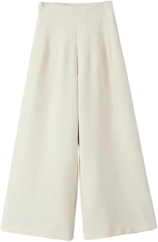 Women's Retro Pleated High Waist Wide Leg Pants