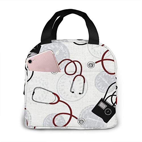 Mittagessen Einkaufstasche Blutdruckmessgerät Stethoskop Reißverschluss-versiegelte auslaufsichere tragbare Wärmeisolierungstasche Vordertasche