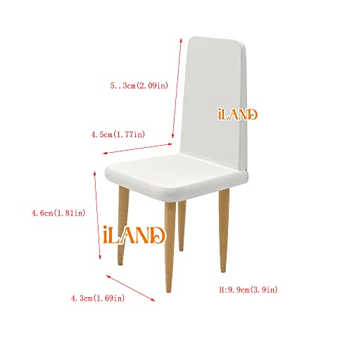 Iland Dollhouse Furniture On 1 / 12 Scale Of Dining-Room, Wooden Doll House Furniture Miniature Of Table Chair & Cabinet (Modern Miniature Furniture 8Pcs) #TOP7