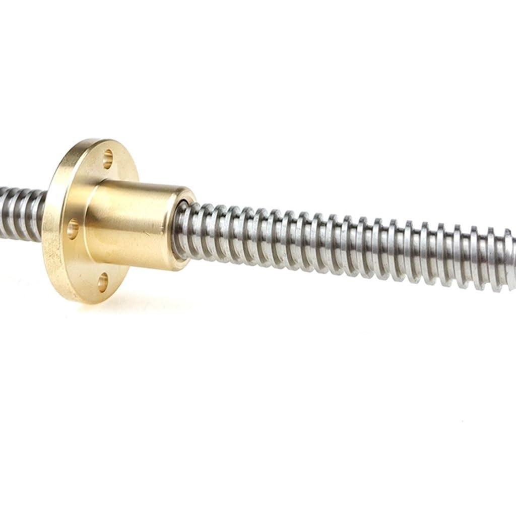 Gewindestange, Trapezgewindespindel, 3D-Druckerteile T16-Gewindespindel, 100 150 200 250 300 350 400 450 500 600 1000 mm Teilung 4 mm Steigung 10 mm Trapezgewindespindel mit Kupfermutter, 1
