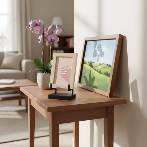 Afgaogw Black Metal Display Easel Stand,8 x 5 x 3 Inch Tabletop Easel Display Stand,Modern Abstract Photo Easels Stands for Displays Books Plate Photo Frame Artwork Record Albums
