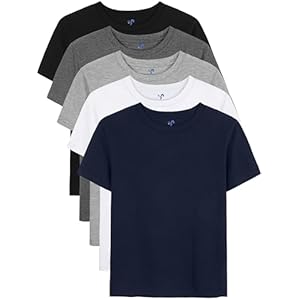 5 Pack Boys Shirts Short Sleeve Shirts for Boys Cotton T-Shirts Kids Toddler Tshirts Tees Clothes Summer Tops