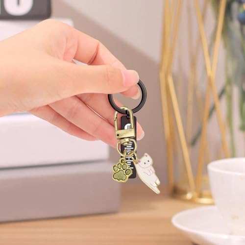 ISAKEN Portachiavi Ciondolo Auto Portachiavi a Forma di Gatto Simpatico Gatto Culo Auto Portachiavi Portachiavi con Animali Portachiavi Keychain