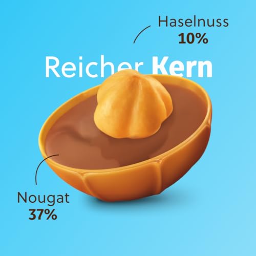 Nahaufnahme einer halbierten Toffifee-Praline - Detailansicht von Toffifee 125g Haselnuss Karamell – Dealfoxx.de