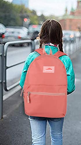 Trailmaker Classic 17 Inch Backpack With Adjustable Padded Shoulder Straps (Coral) #TOP6