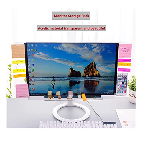 Fannuoncc Computer Monitor Message Board/ Monitors Side Panel/Lower Storage Board /Notes Memo Board Message for Monitors , with Phone Holder , 1Set (Left / Right / Below ) - Thumbnail 2