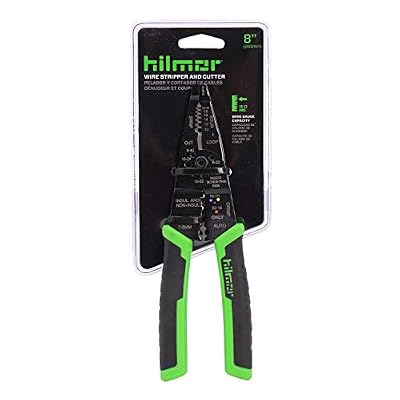 Hilmor 8 Wire Stripper with Rubber Handle Grip, Black & Green, WS8 1885424